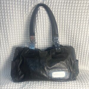 🔥Balenciaga Black Leather Shoulder Bag with Silver Accents